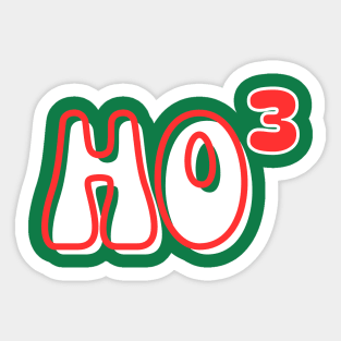 Ho Ho Ho - Ho cubed fun retro red and white Sticker